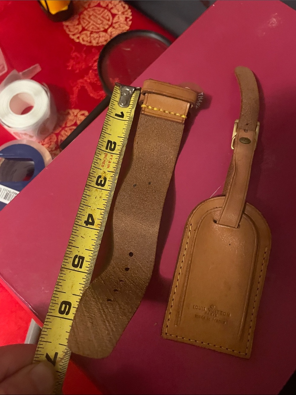 Louis Vuitton Tan Leather Luggage Tag and Strap - Picture 13 of 17